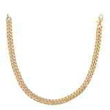 Wide Hollow Curb Gold Necklace-Bijoux Village Fine Jewellers