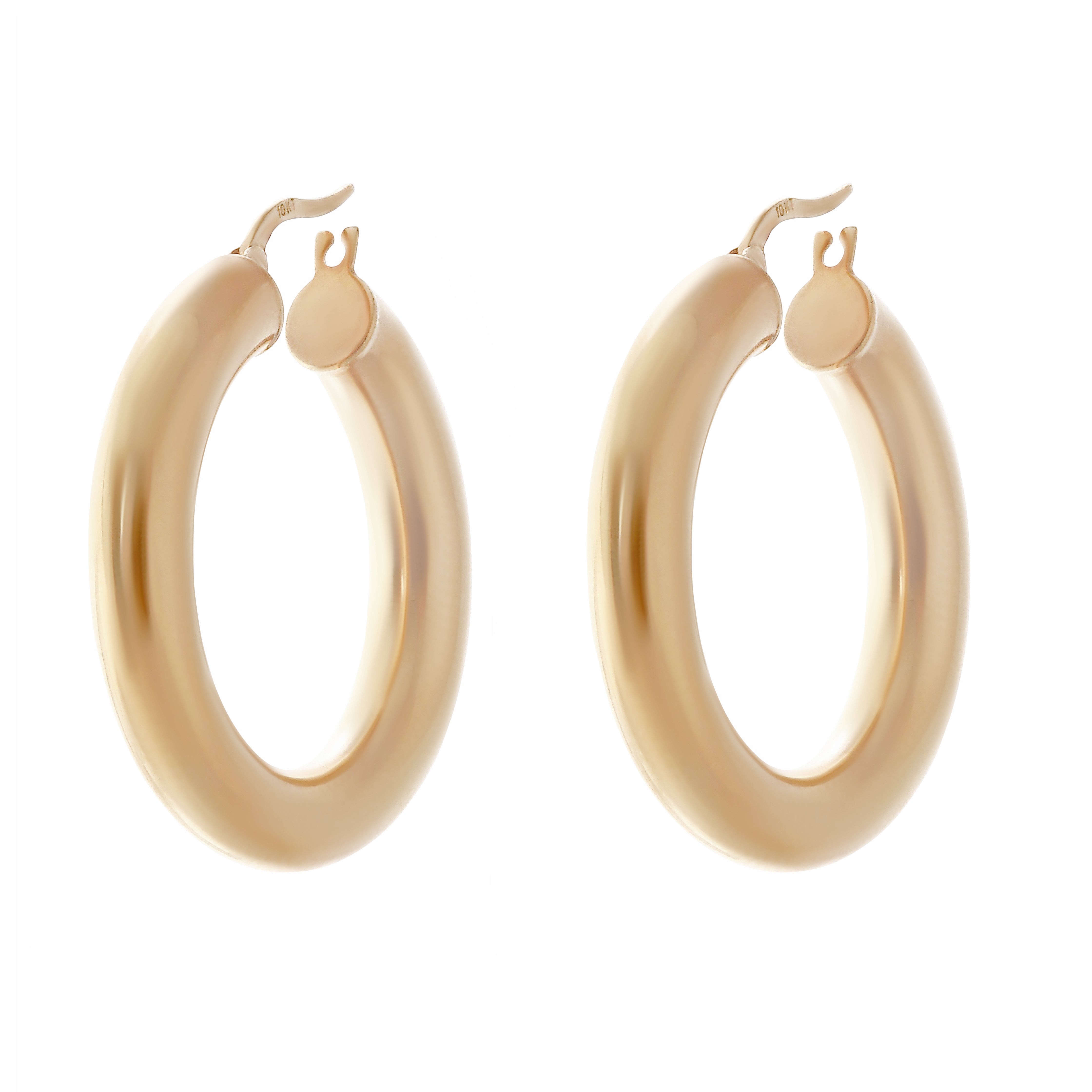 Yellow Gold Classic Tube Hoops-Bijoux Village Fine Jewellers