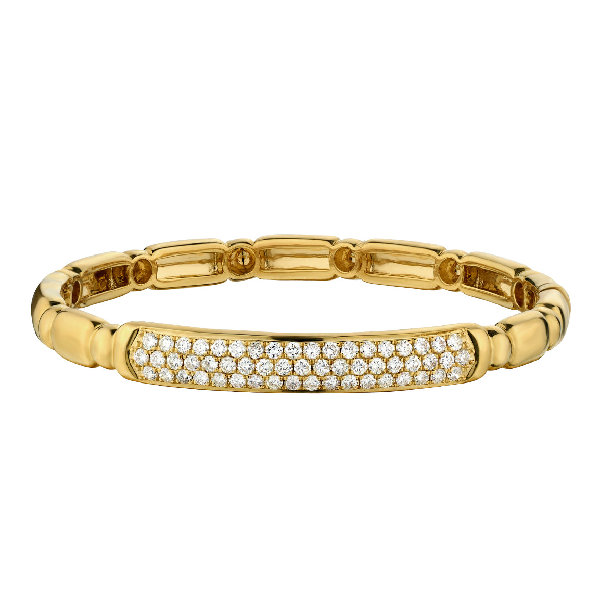 Yellow Gold Diamond Pavé Bangle-Bijoux Village Fine Jewellers