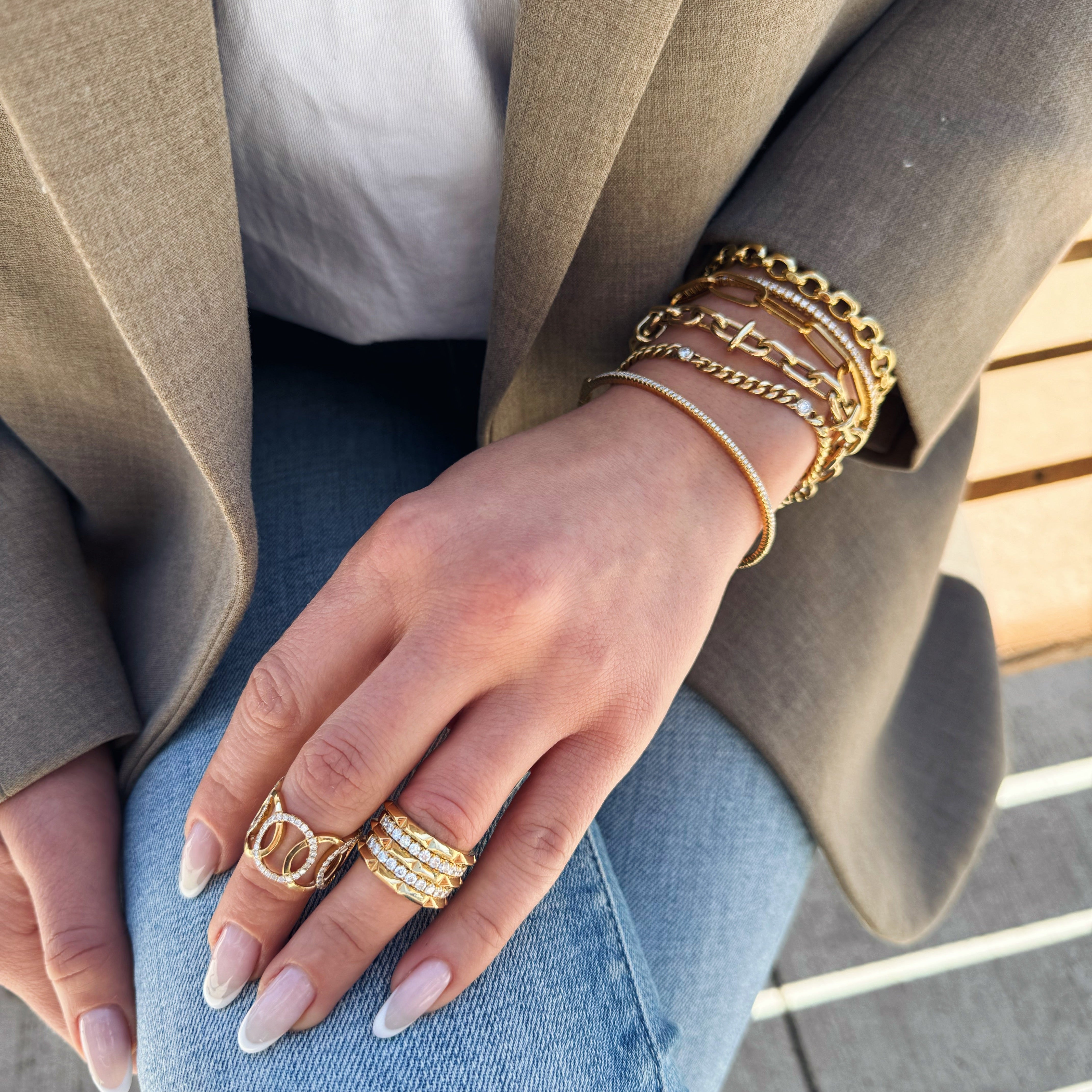Flexible Tennis Bangle Bracelet-Bijoux Village Fine Jewellers