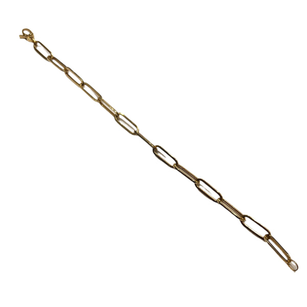 Yellow Gold Paper Clip Bracelet-Bijoux Village Fine Jewellers