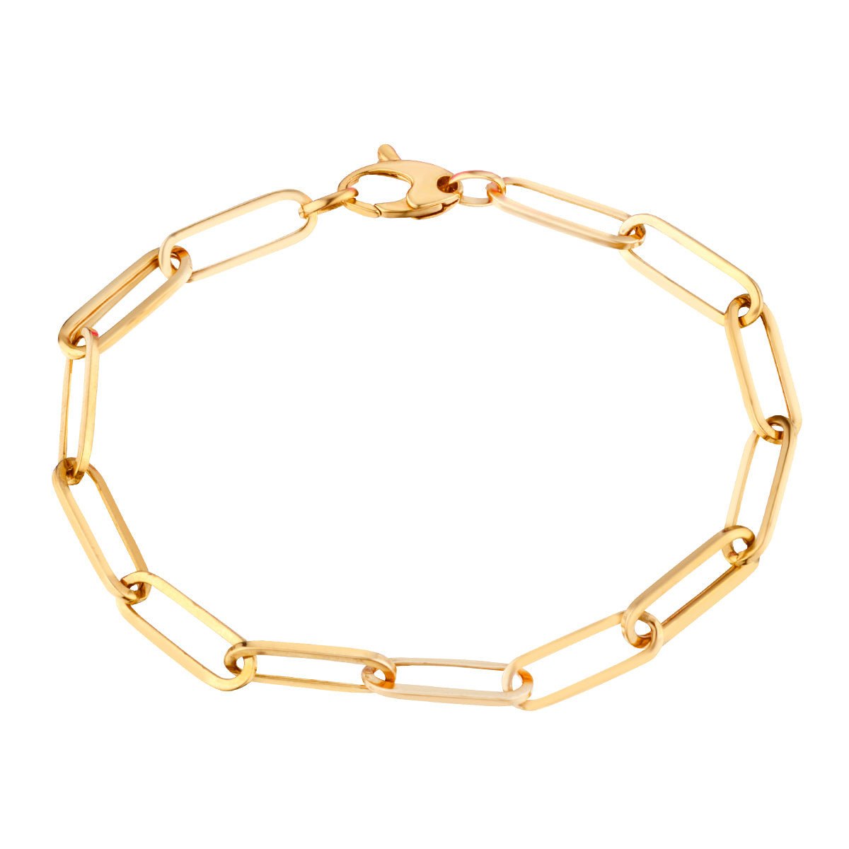 Yellow Gold Paperclip Link Bracelet-Bijoux Village Fine Jewellers