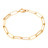 Yellow Gold Paperclip Link Bracelet-Bijoux Village Fine Jewellers