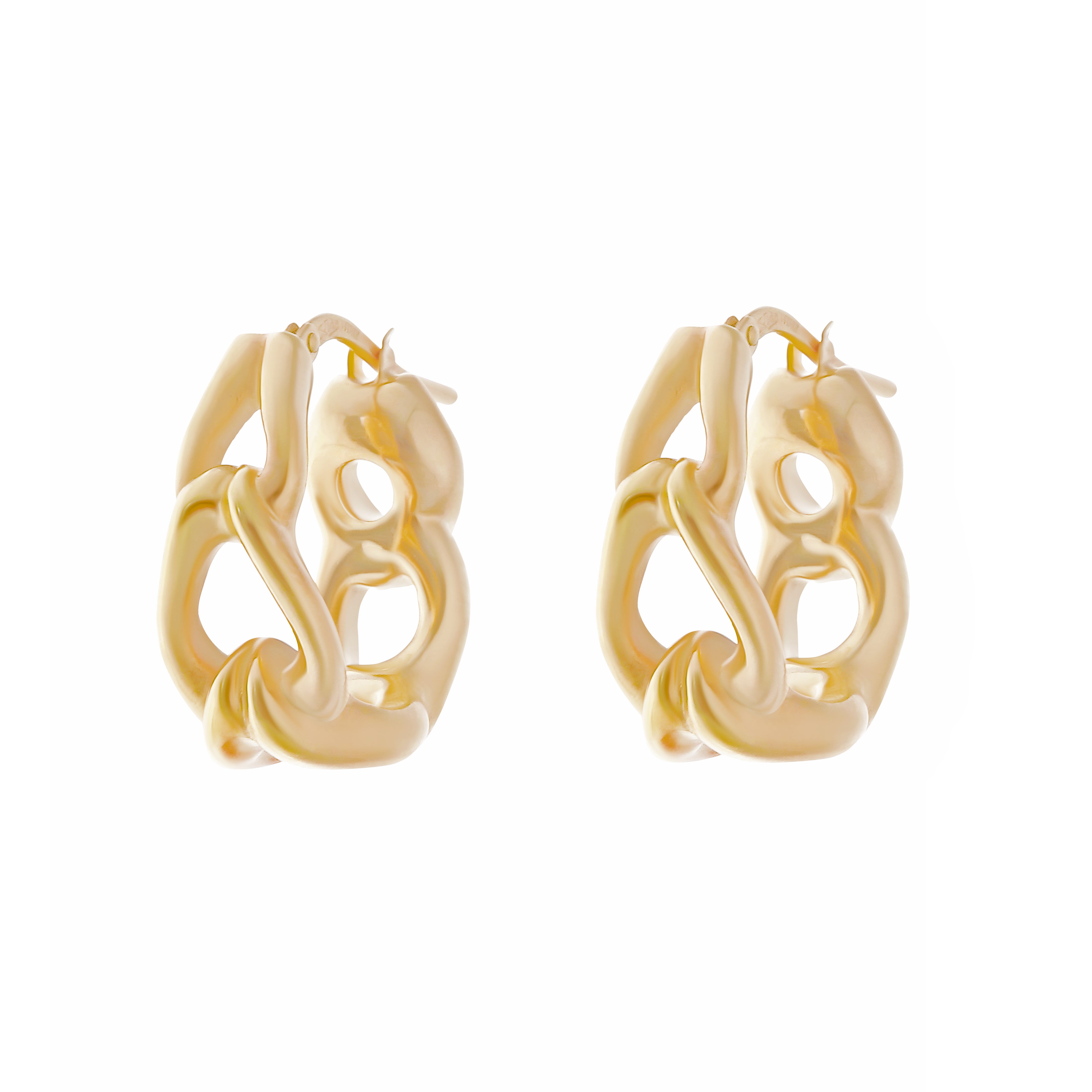 Yellow Gold Sculptural Hoop Earrings-14 Karat-Bijoux Village Fine Jewellers