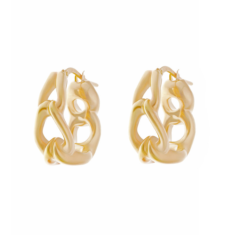 Yellow Gold Sculptural Hoop Earrings-14 Karat-Bijoux Village Fine Jewellers