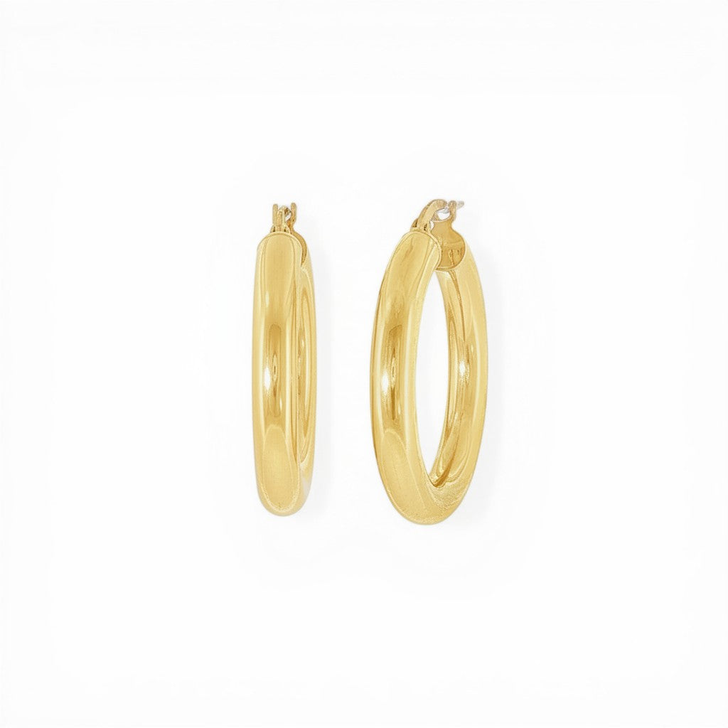 Classic Tube Hoop Earrings – 4 mm wide-Bijoux Village Fine Jewellers