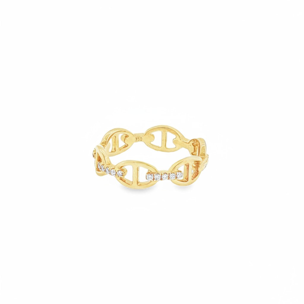 18K Gold Diamond Bit-Link Ring-Bijoux Village Fine Jewellers