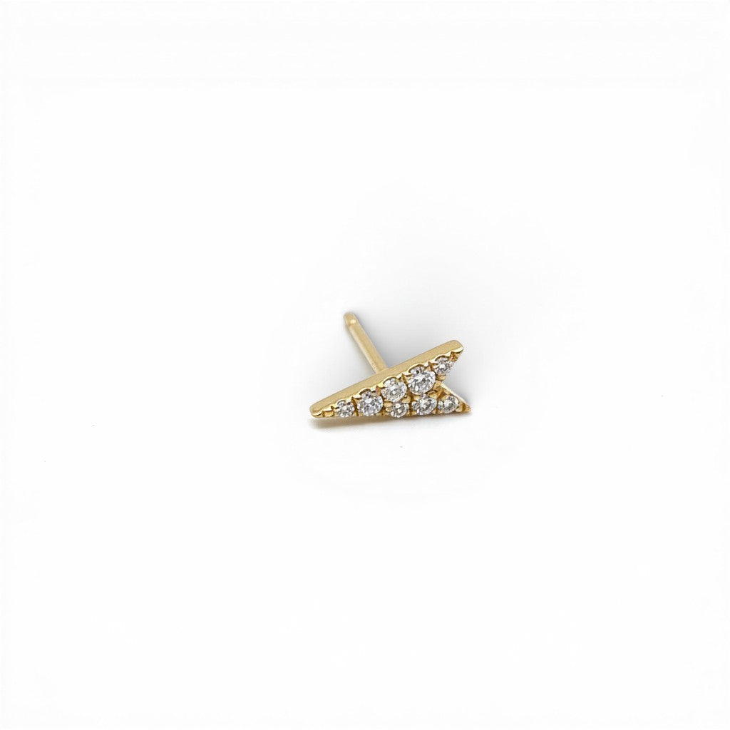 Diamond Triangle Stud (Single)-18 Karat-Bijoux Village Fine Jewellers