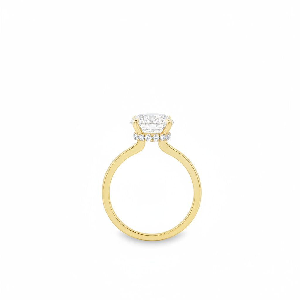 Round Brilliant Lab Diamond Engagement Ring with Hidden Halo-Bijoux Village Fine Jewellers