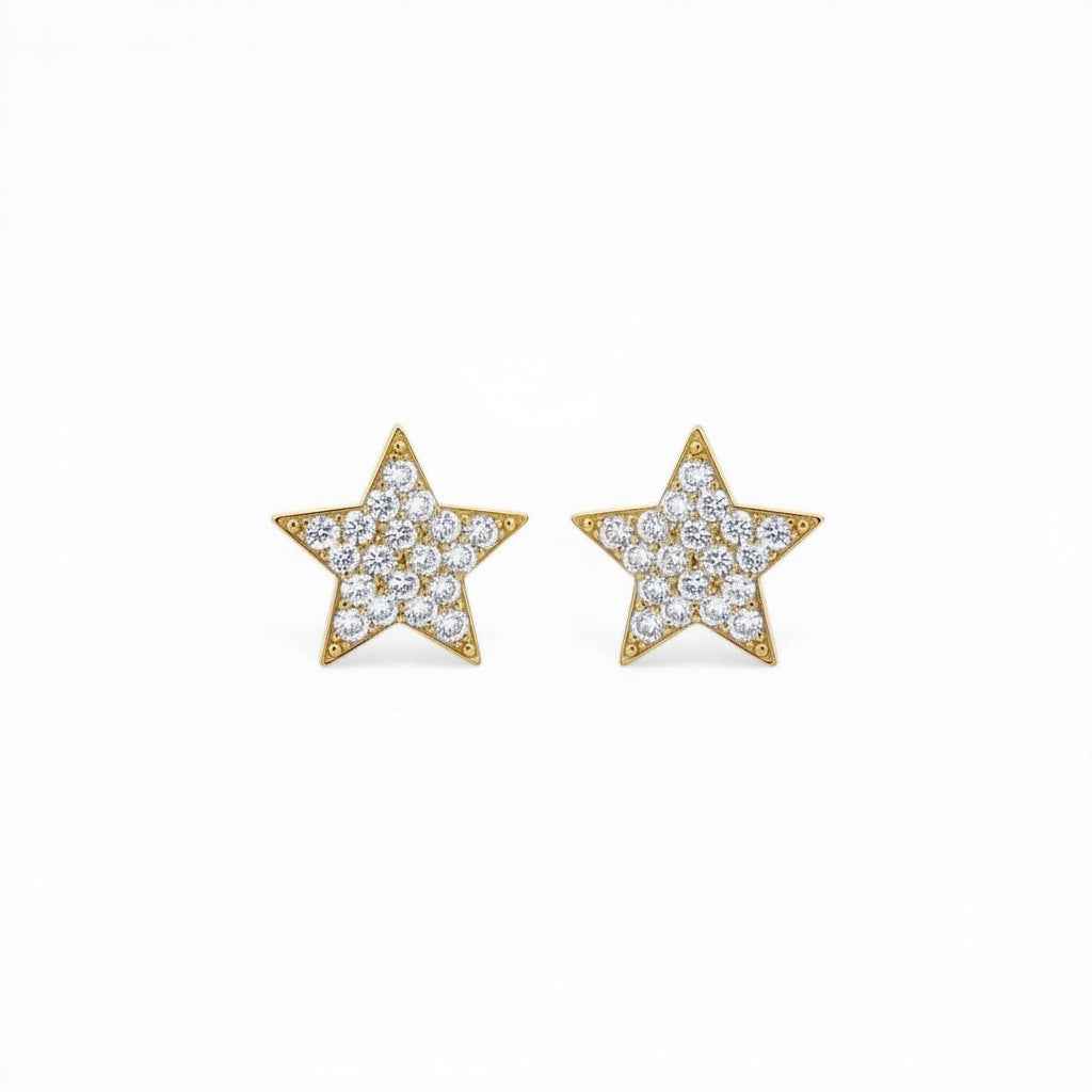 Diamond Star Stud Earrings-18 Karat-Bijoux Village Fine Jewellers