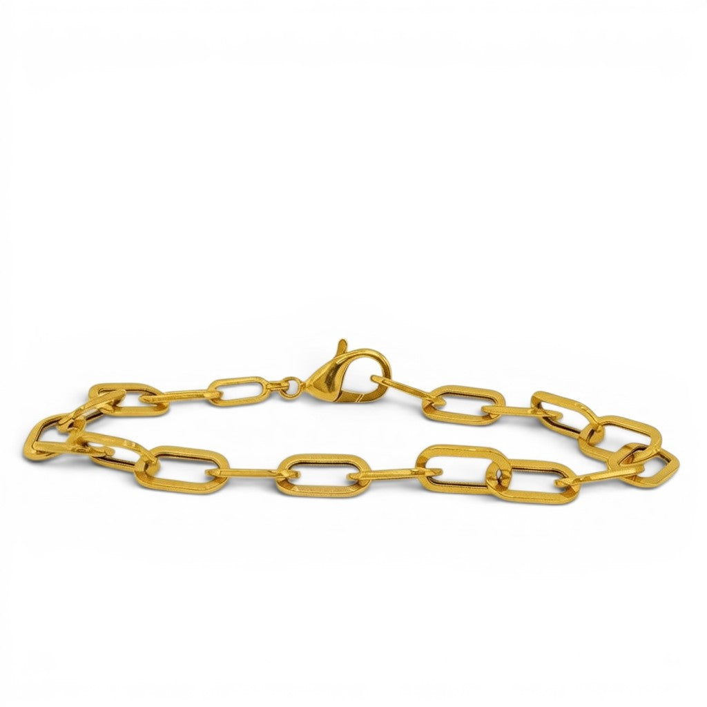 14K Yellow Gold Italian Paperclip Link Bracelet-Bijoux Village Fine Jewellers