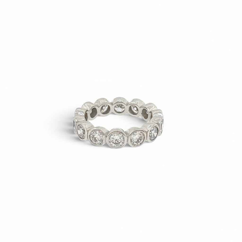 14K White Gold Lab-Grown Diamond Bezel Eternity Band-Diamond-Bijoux Village Fine Jewellers