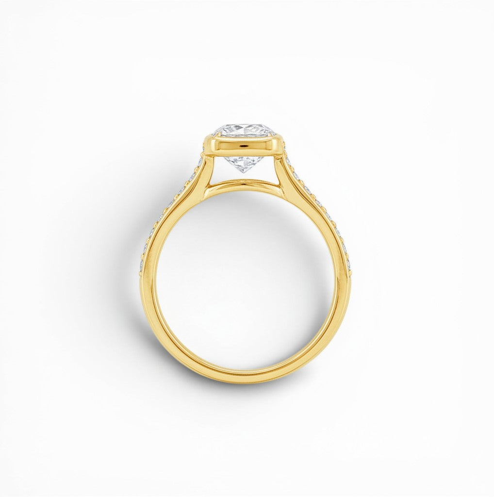 Bezel Set Natural Round Diamond Solitaire Ring-Bijoux Village Fine Jewellers