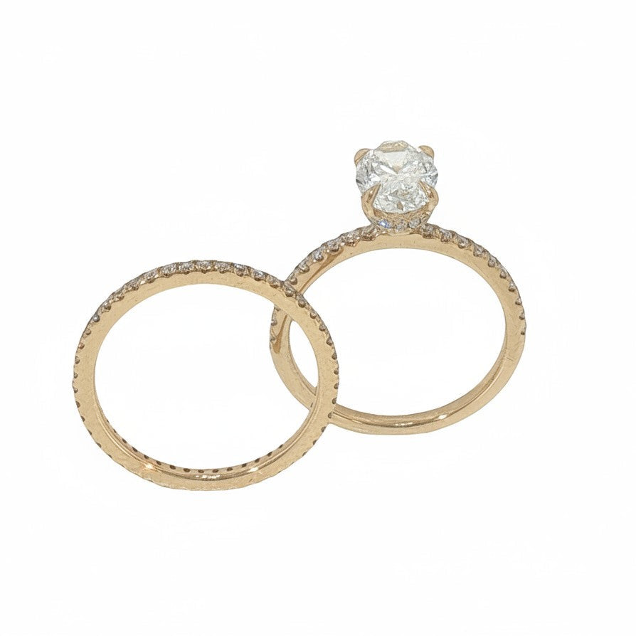 1.25 CT Natural Oval Diamond Hidden Halo Engagement Ring in 14K Yellow Gold-Bijoux Village Fine Jewellers