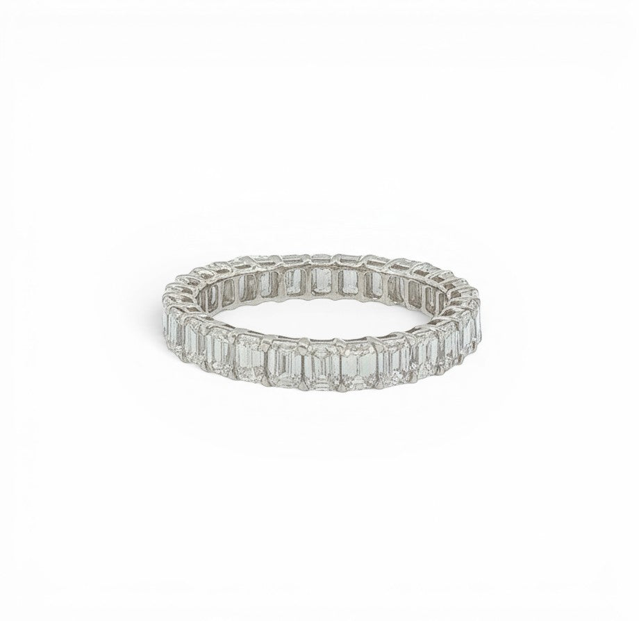 2.00 CT Lab-Grown Emerald Cut Diamond Eternity Band in 14K White Gold-Bijoux Village Fine Jewellers