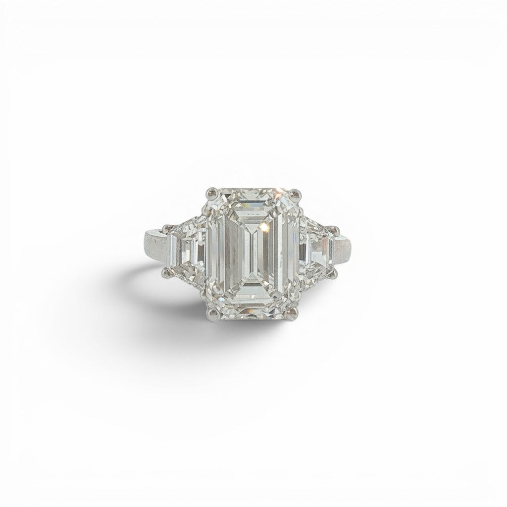 Emerald Cut Three-Stone Lab Diamond Ring-Bijoux Village Fine Jewellers