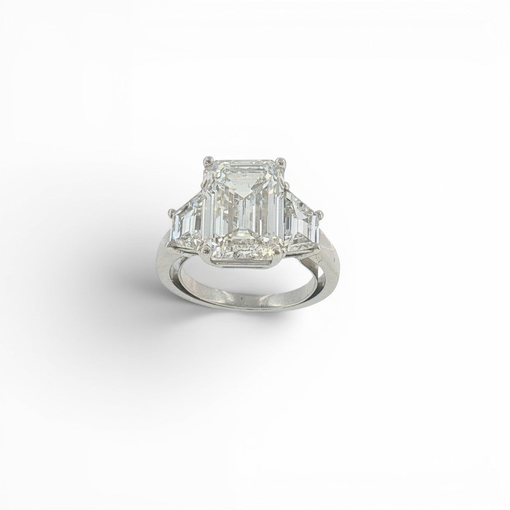 Emerald Cut Three-Stone Lab Diamond Ring-Bijoux Village Fine Jewellers