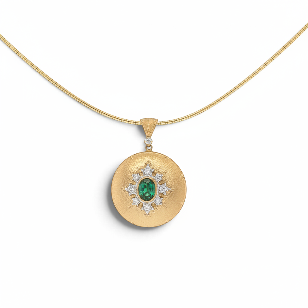 14K Yellow Gold Cord Necklace with pendant-Bijoux Village Fine Jewellers