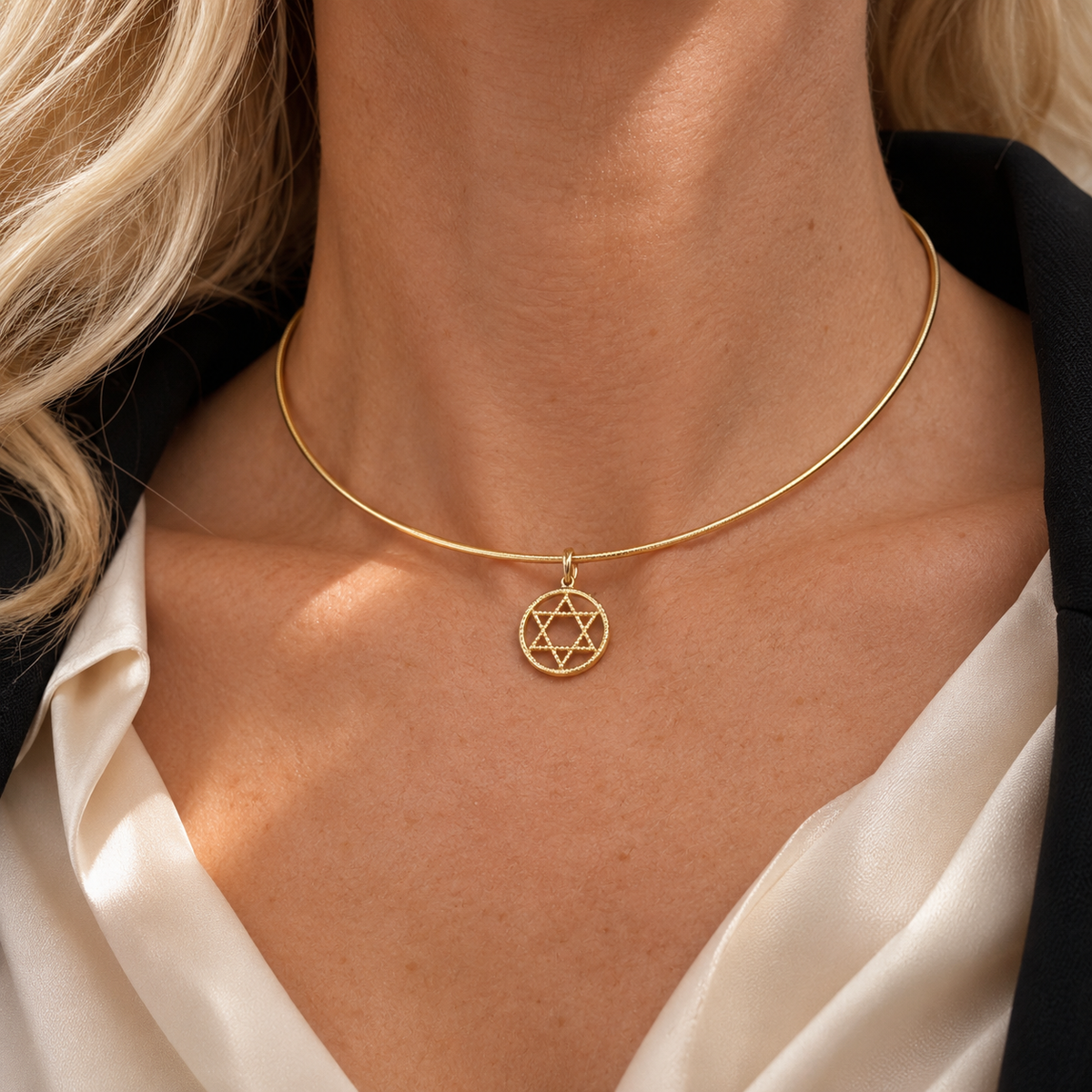 10K Yellow Gold Star of David Pendant-Bijoux Village Fine Jewellers