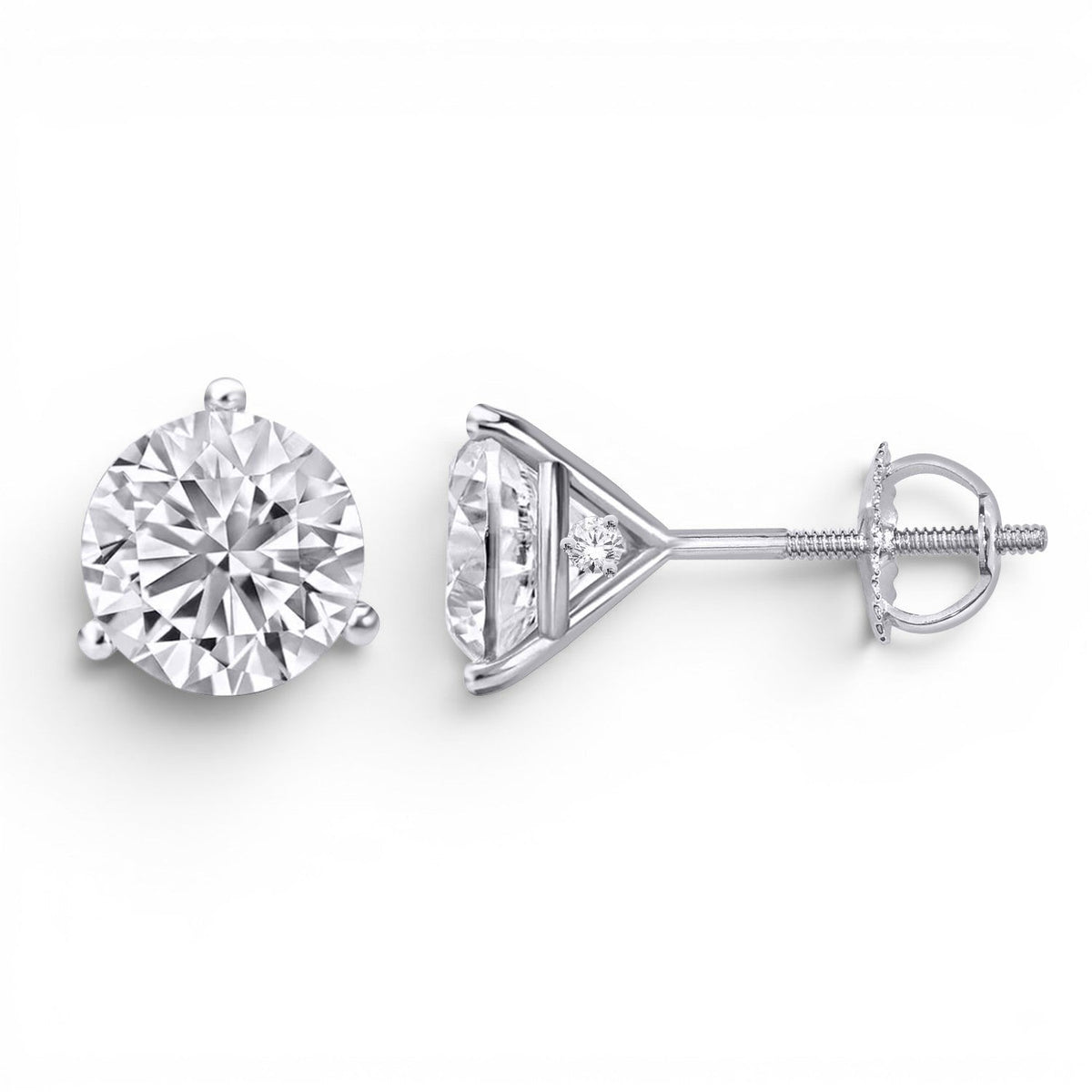 Martini-Set Lab-Grown Diamond Stud Earrings in White Gold-Bijoux Village Fine Jewellers
