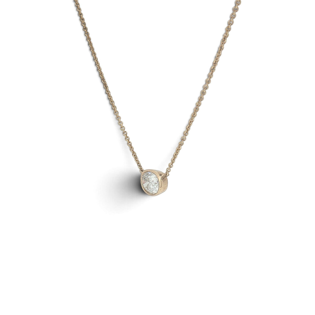 Elegant Bezel Set Solitaire Pendant Necklace-Bijoux Village Fine Jewellers