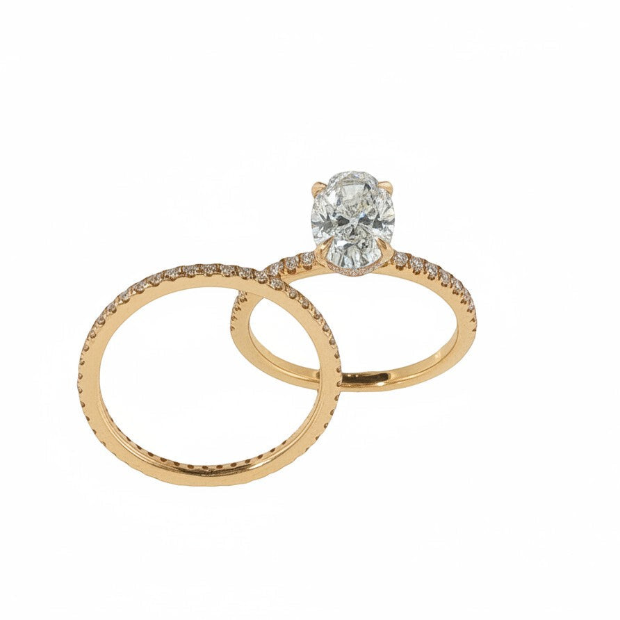 1.25 CT Natural Oval Diamond Hidden Halo Engagement Ring in 14K Yellow Gold-Bijoux Village Fine Jewellers