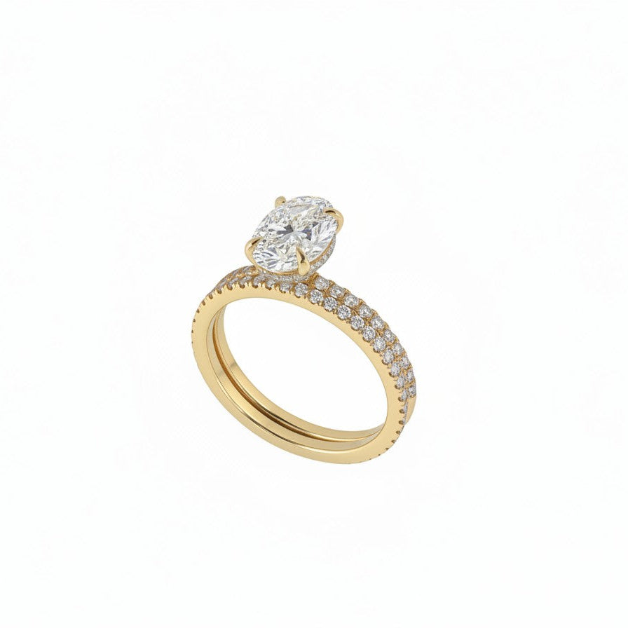 1.25 CT Natural Oval Diamond Hidden Halo Engagement Ring in 14K Yellow Gold-Bijoux Village Fine Jewellers