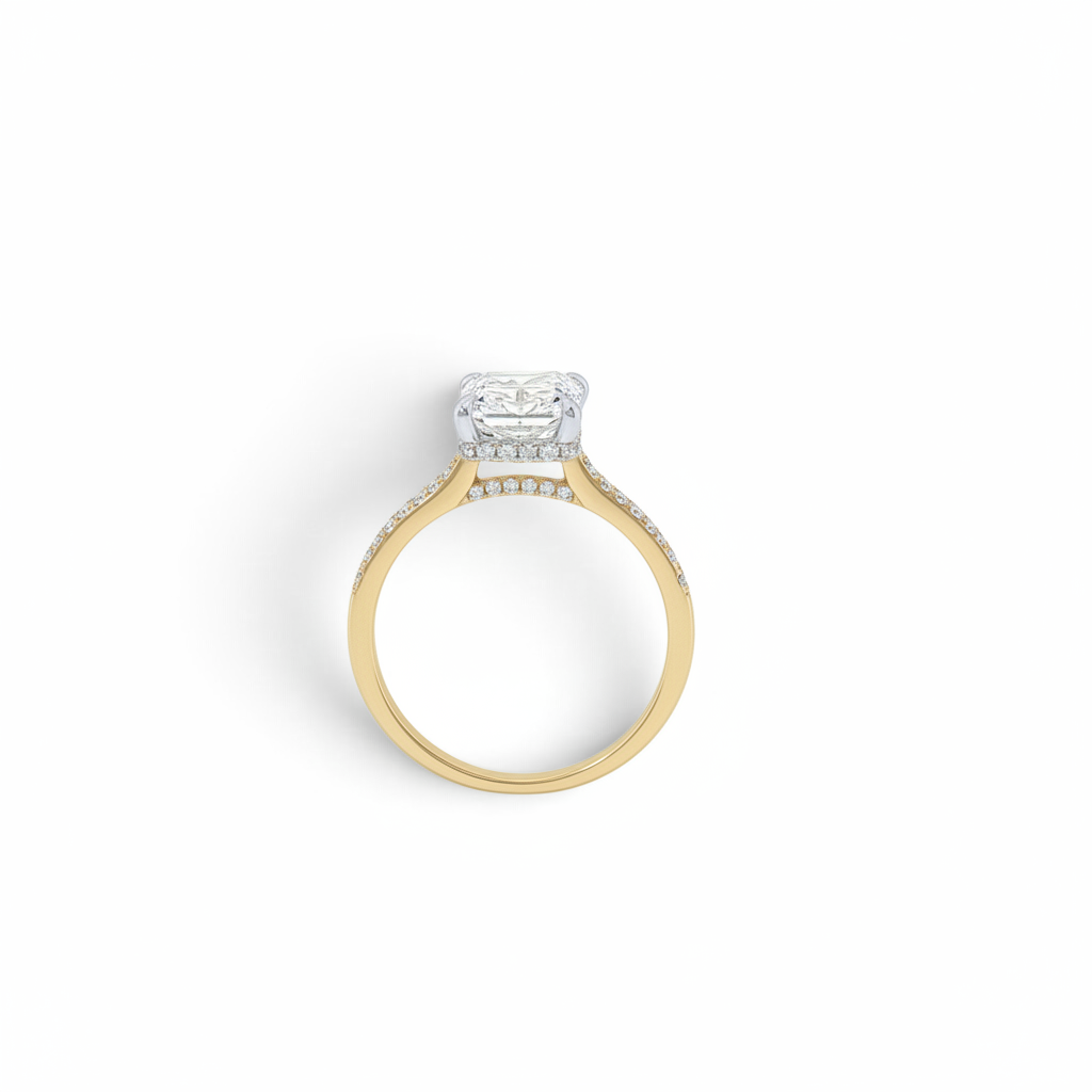 Bijoux Village Fine Jewellers 18K yellow gold engagement ring with a 2.58 CT radiant-cut lab-grown diamond solitaire
