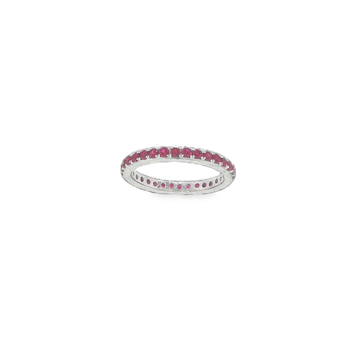 14K White Gold Ruby Eternity Band-Bijoux Village Fine Jewellers