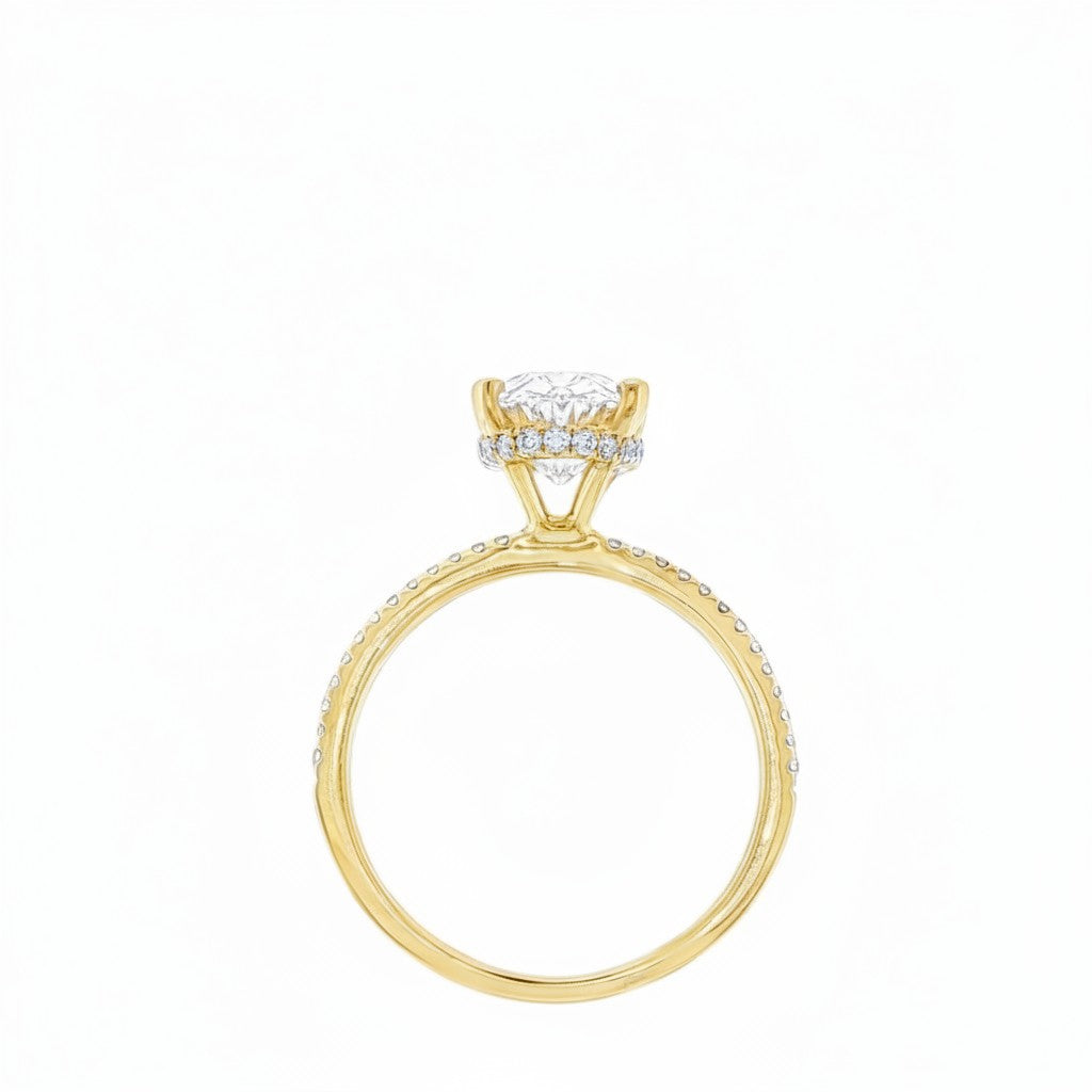 Lab Grown Oval Diamond Hidden Halo Ring-Bijoux Village Fine Jewellers