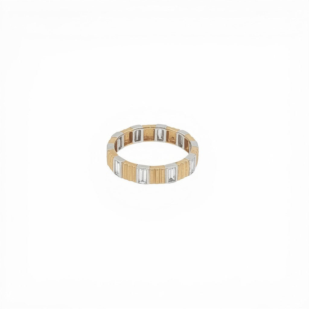 18K Yellow and White Gold Baguette Diamond Band – 0.83 CT-Bijoux Village Fine Jewellers