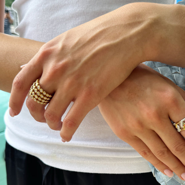 Golden Glow Diamond Bead Band-Bijoux Village Fine Jewellers