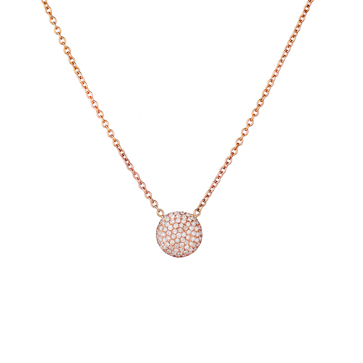 Pavé Diamond Disc Necklace-Bijoux Village Fine Jewellers