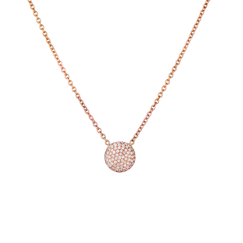 Pavé Diamond Disc Necklace-Bijoux Village Fine Jewellers