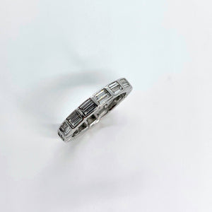 "Beatrix" - Baguette Diamond Eternity Band - Available in white or yellow gold-rings-Bijoux Village Fine Jewellers