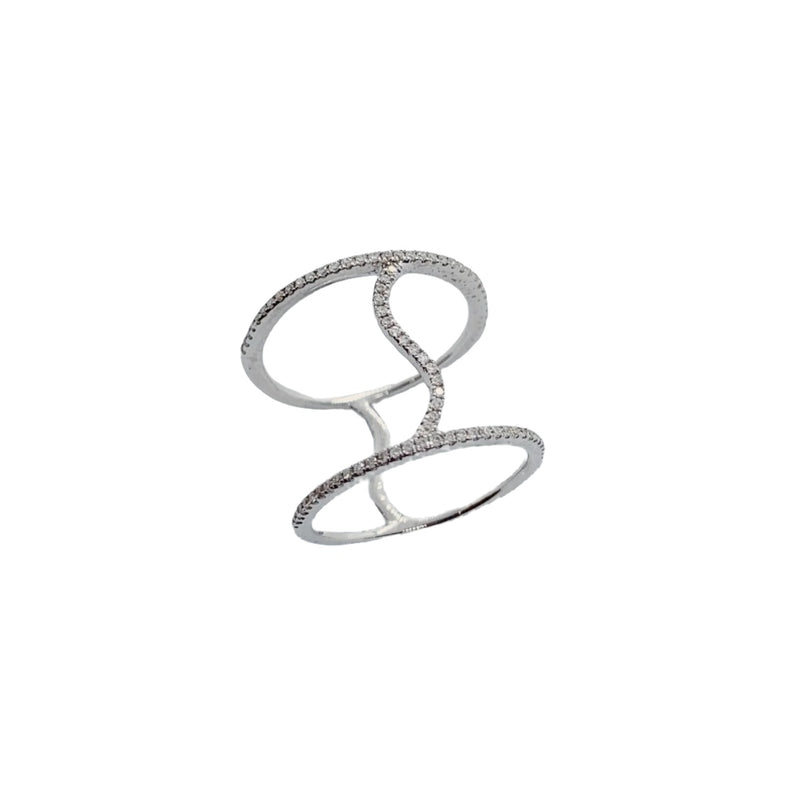 Double Band Diamond Ring-White Gold-Bijoux Village Fine Jewellers