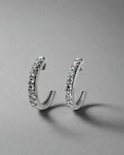 Load image into Gallery viewer, &quot;Evelyn&quot;- Diamond Hoop Earrings-Earring-Bijoux Village Fine Jewellers
