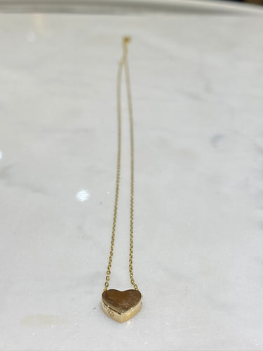 14 Karat Yellow Gold Heart Pendant Necklace-necklace-Bijoux Village Fine Jewellers