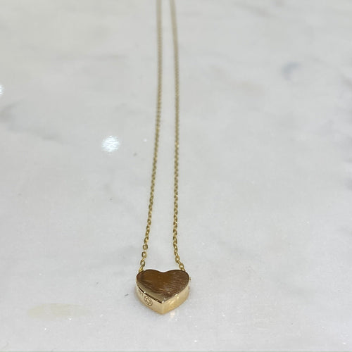 14 Karat Yellow Gold Heart Pendant Necklace-necklace-Bijoux Village Fine Jewellers