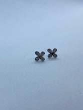 Load image into Gallery viewer, 18 Karat White Gold Diamond Clover Stud (Pair)-earring-Bijoux Village Fine Jewellers
