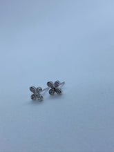 Load image into Gallery viewer, 18 Karat White Gold Diamond Clover Stud (Pair)-earring-Bijoux Village Fine Jewellers
