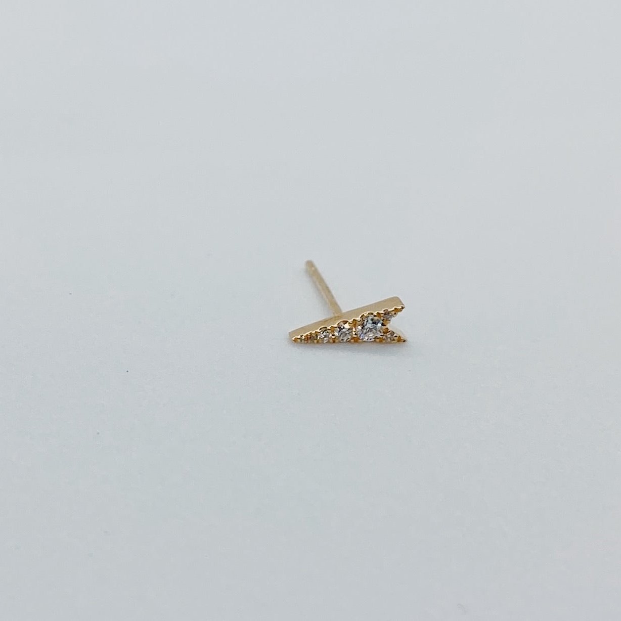 Diamond Triangle Stud (Single)-18 Karat-Bijoux Village Fine Jewellers