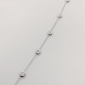 18 Karat White Diamond Station Bracelet with 5 Diamonds .52 CTs-bracelet-Bijoux Village Fine Jewellers