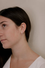 Load image into Gallery viewer, &quot;Evelyn&quot;- Diamond Hoop Earrings-Earring-Bijoux Village Fine Jewellers
