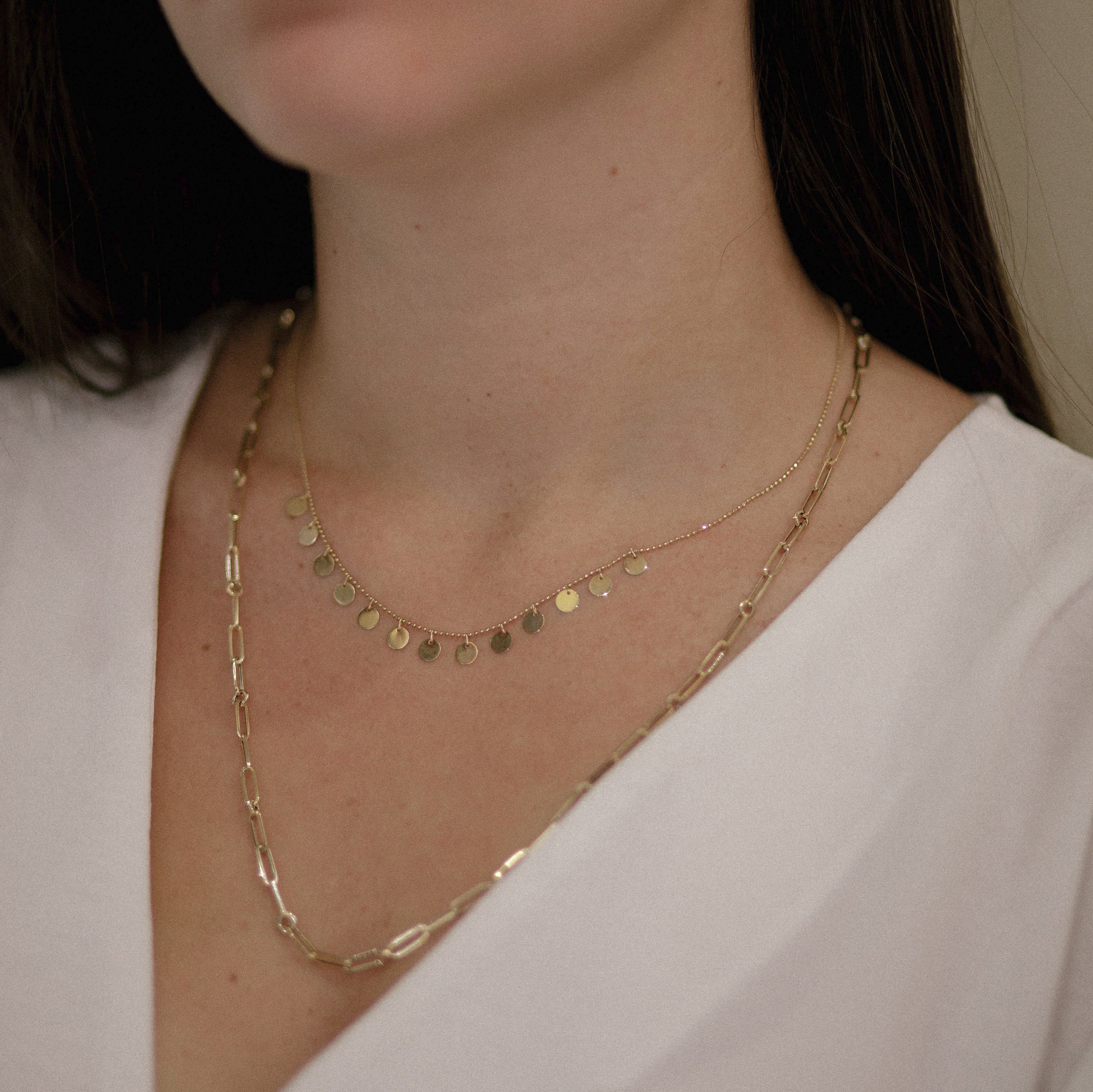 Gold Paperclip Chain Necklace-14 Karat-Bijoux Village Fine Jewellers