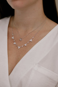 "Alessia" - Geometric Triangle Diamond Necklace-Necklace-Bijoux Village Fine Jewellers