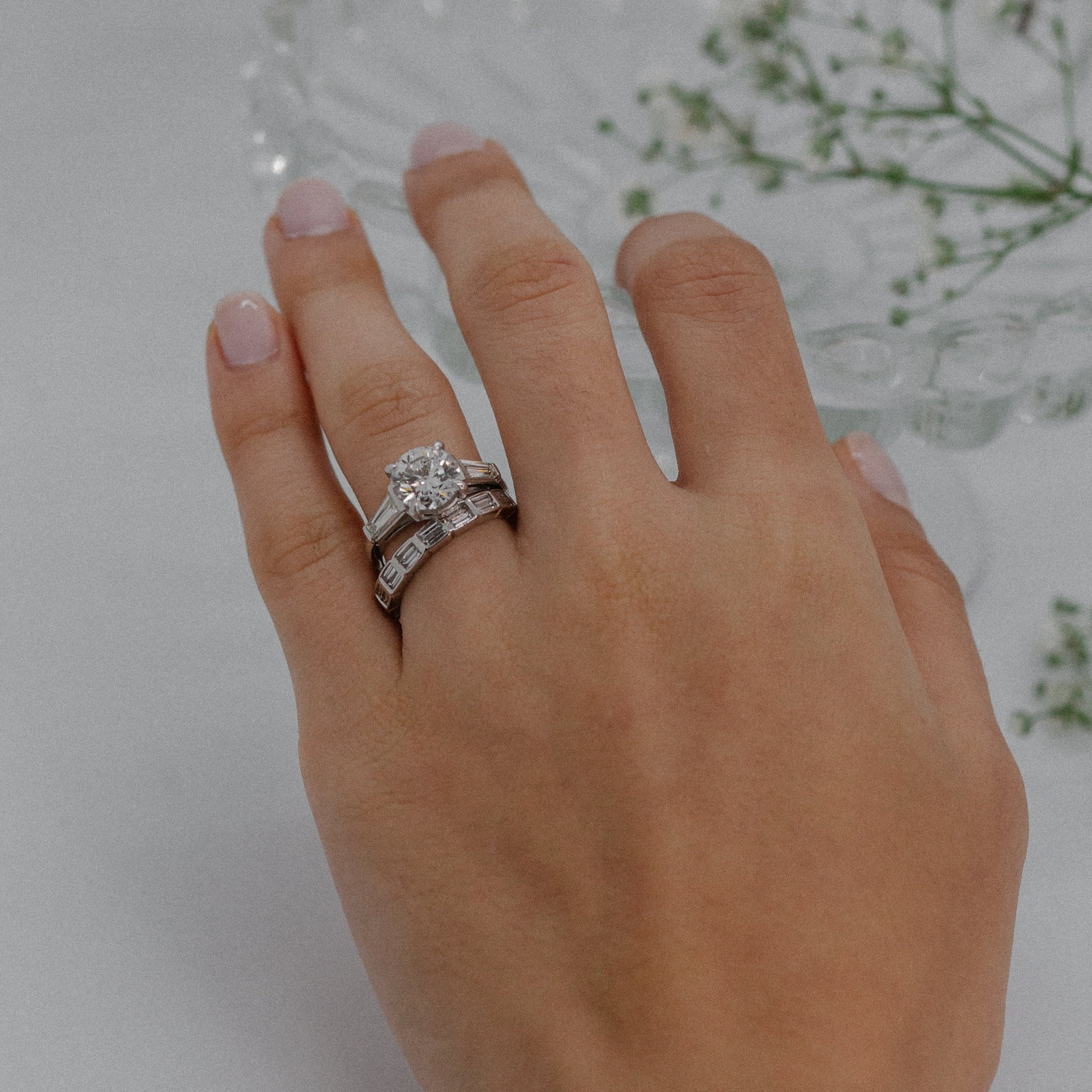 Baguette Diamond Eternity Band - .94 CTs (white or yellow gold)-White Gold-Bijoux Village Fine Jewellers