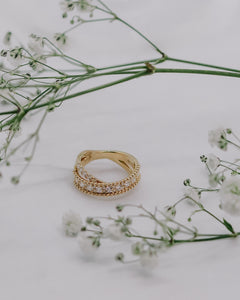 "Lucy" - Beaded Cross Ring-rings-Bijoux Village Fine Jewellers