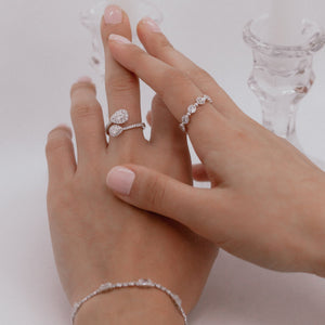 "Ella" - 2 Pears Diamond Band-rings-Bijoux Village Fine Jewellers