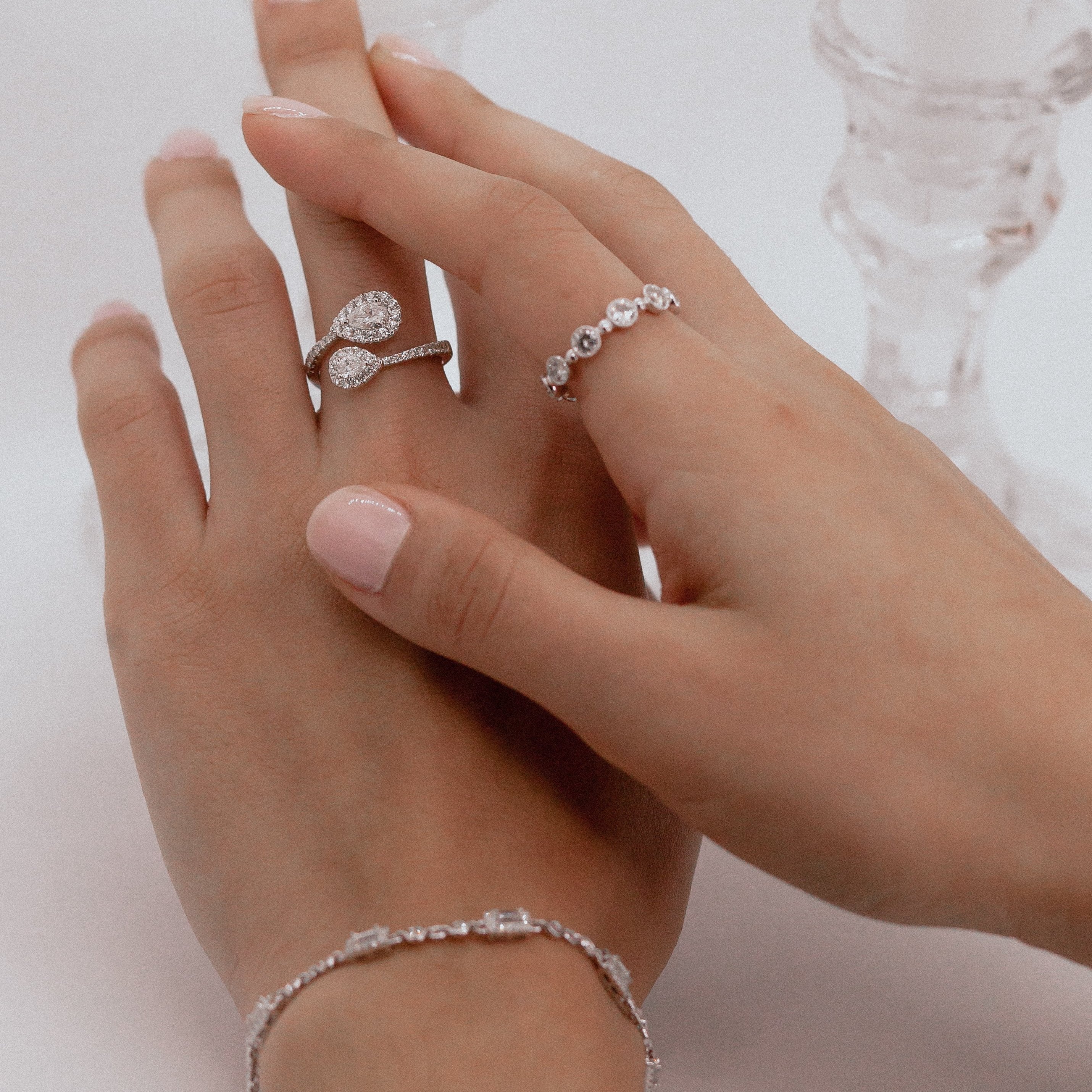 Vintage-Inspired Diamond Bezel Eternity Ring-White Gold-Bijoux Village Fine Jewellers